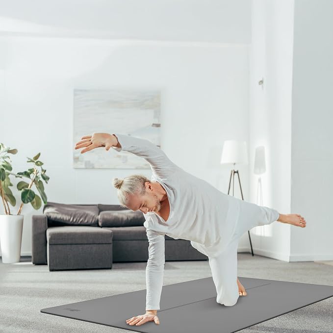 Gogokiwi Large Yoga Mat (6'x4') – 1/4" & 1/2" Thick Exercise Mats for Home Workout, Extra Wide Workout Mats for Home Gym, Yoga, Pilates, Stretching, Floor & More