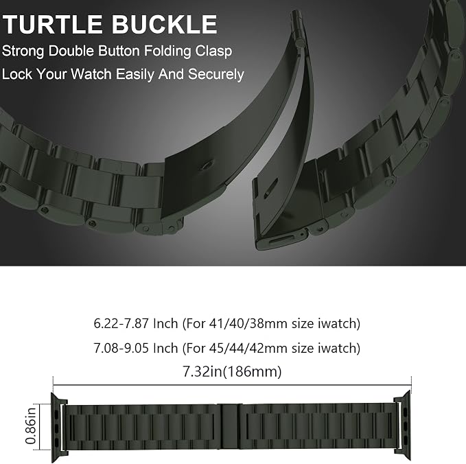 EPULY Stainless Steel Apple Watch Band, 42mm-49mm Compatible, Adjustable Length, Easy Installation, Luxury Design | Stainless Steel Strap Suitable for Business Setting & Everyday Wear, Fits iWatch Bands Series 11 10 9 8 7 6 5 4 SE/Ultra3 2 1