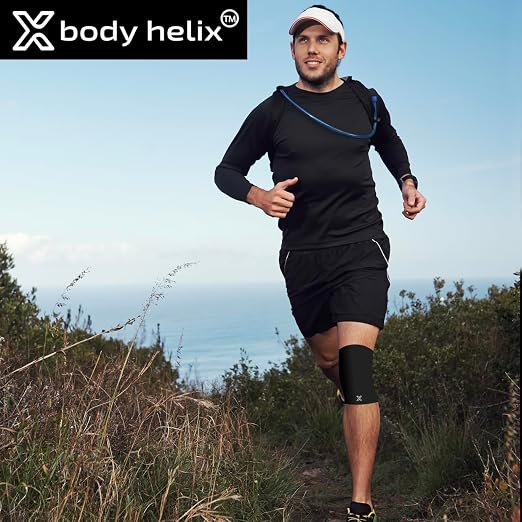 Body Helix Full Knee Compression Sleeve for Knee Pain Relief - Arthritis, Meniscus, Swelling, ACL, Sprains - Knee Sleeve for Women and Men (Black, Large)