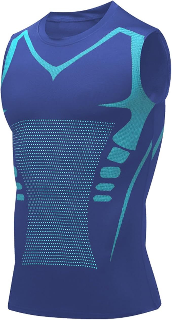 Compression Shirt Men Slimming Body Shaper Vest Crewneck Workout Tank Top | Tummy Control Undershirts, Gynecomastia Compression Shirts, Back Support, Sleeveless Muscle Shirts, Shaping Tank Top