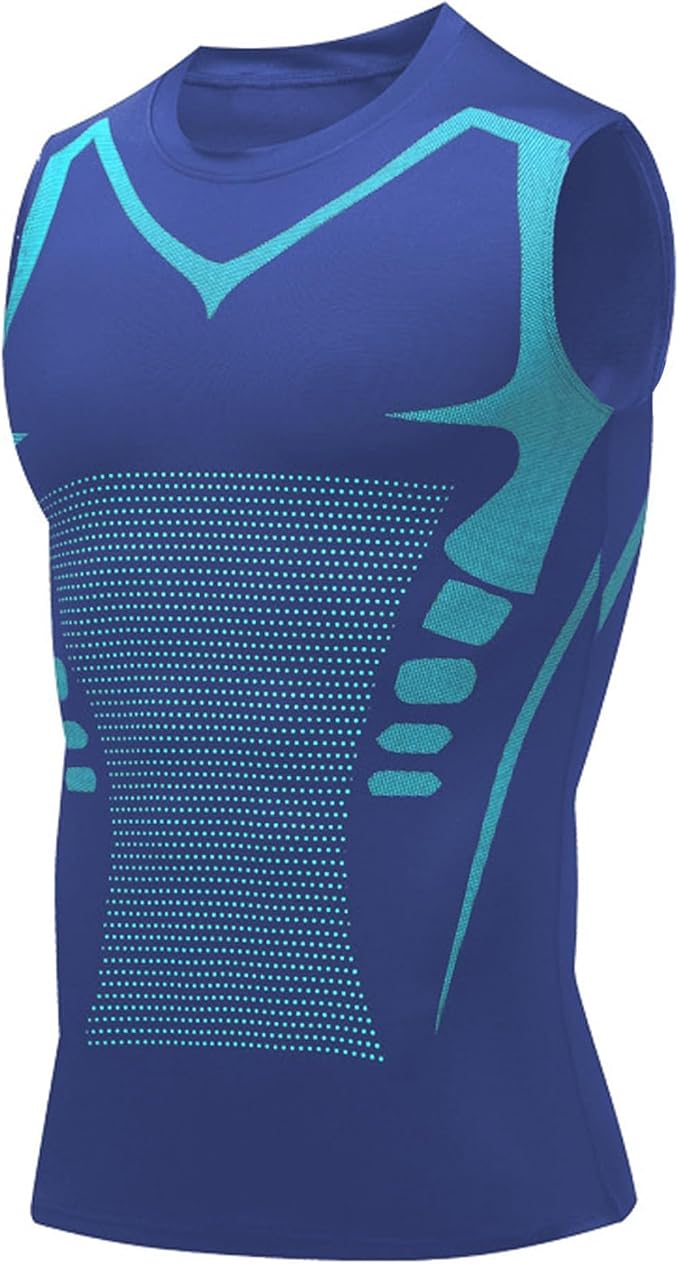 Compression Shirt Men Slimming Body Shaper Vest Crewneck Workout Tank Top | Tummy Control Undershirts, Gynecomastia Compression Shirts, Back Support, Sleeveless Muscle Shirts, Shaping Tank Top