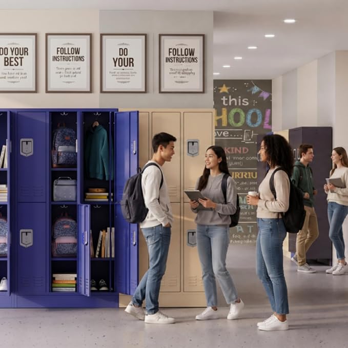 BUTISOW 72" 6 Door Employee Lockers | 16-Gauge Steel, Lockable. For gyms, schools, employee lockers, garages