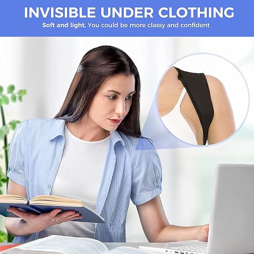 Alsoay Posture Corrector for Women and Men, Back Brace Adjustable Upper Posture Support, Back Support, Comfortable Back Straightener Support for Clavicle Support, and Providing Pain Relief from Neck (1)