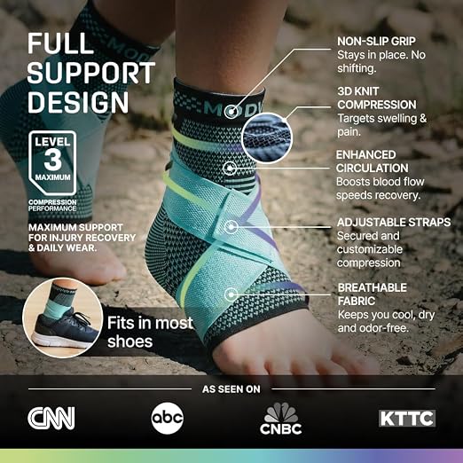 Modvel Foot & Ankle Brace Socks with Adjustable Support Strap – Compression Sleeve for Sprained Ankle, Plantar Fasciitis Relief Tendonitis & Arthritis, Stabilizing Foot & Ankle Support for Women & Men