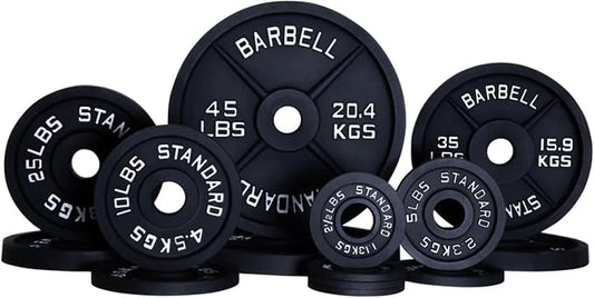 Weight Plate Pairs and Sets from Barbell Standard | Powder Coated & Extremely Durable | Fits 2" Olympic Barbells | 2% Tolerance Guarantee