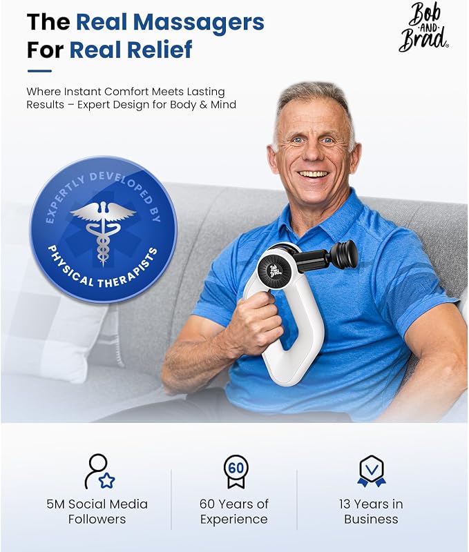 BOB AND BRAD D6 Pro Plus Massage Gun with Heat, 16mm Deep Tissue Percussion, FSA Eligible Professional Muscle Gun for Athletes, HSA Massager with 85lbs Stall Force for Back Pain Relief