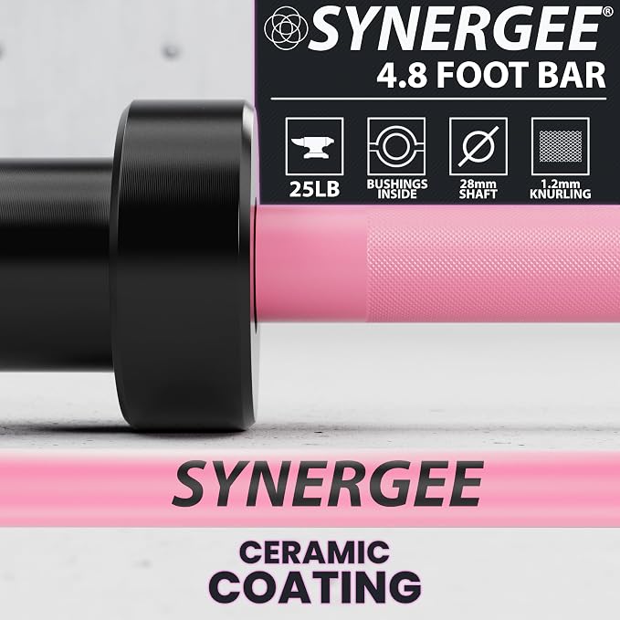 Synergee Olympic Barbell – 20/25 lb, 2" Bar, 350 lb Cap, Magnetic Collars
