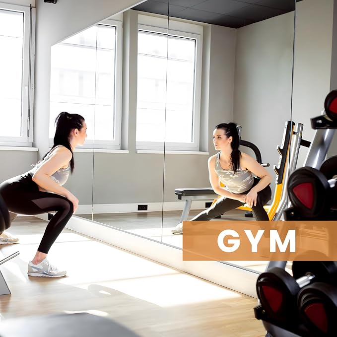 pertetey Home Gym Mirror, 48X32 Inch(Each)-2Pack Large Frameless Tempered Glass Full Body Wall Mounted Mirror for Gym, Yoga, Exercise, Dance Studio