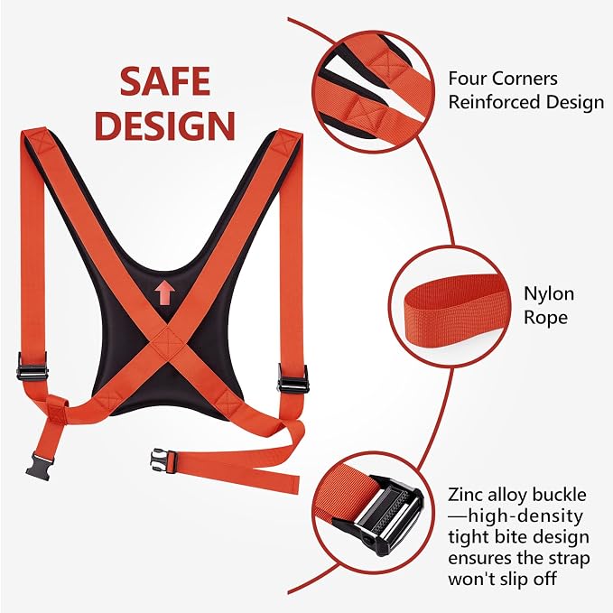 KEDSUM Moving Straps, 2-Person Lifting & Moving System, Anti-Slip Adjustable Lifting Straps Moving for Furniture, Appliances, Mattresses, Heavy, Bulky Objects Up to 800lbs(with Back Support)