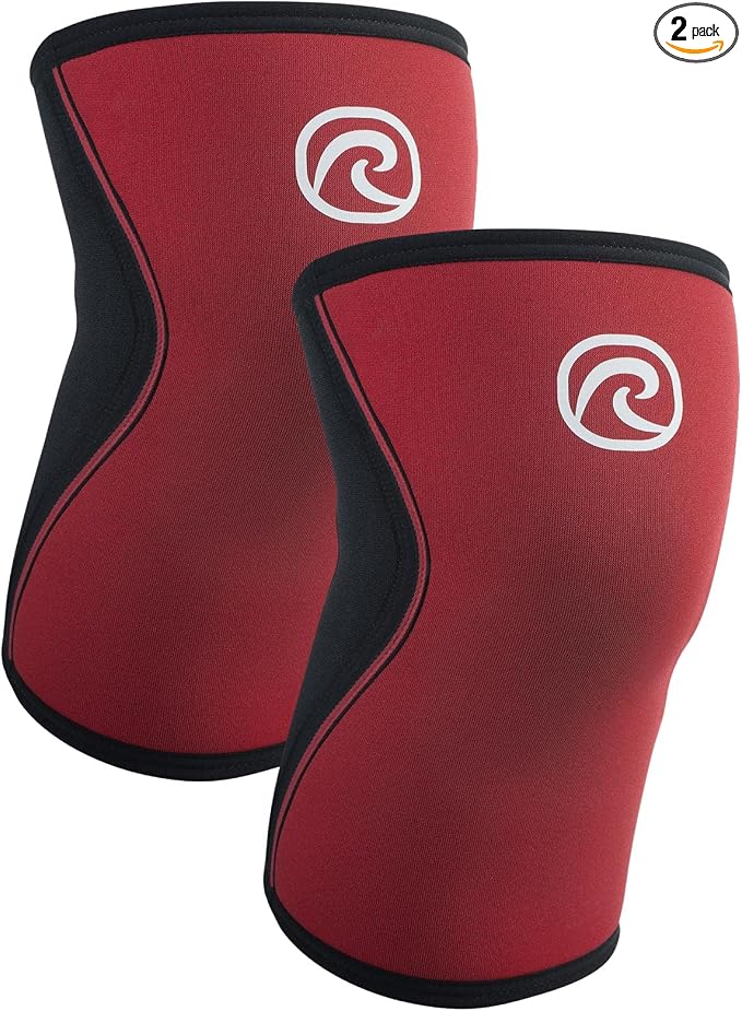 Rehband 5mm Knee Sleeves for Functional Training, Cross-Training & Powerlifting, Weightlifting Knee Support made of Neoprene, Unisex, Colour:Red - 1 Pair, Size:X-Large