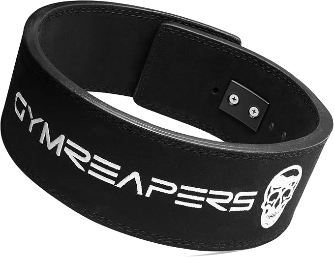 Gymreapers 10MM Lever Weightlifting Belt Leather Adjustable Heavy Duty Buckle Belt, IPF Approved for Powerlifting, Weightlifting, and Strength Training