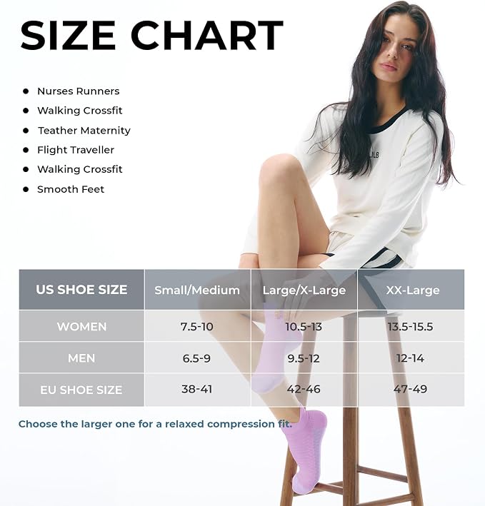 FITRELL Ankle Compression Socks for Women & Men - 5/6 Pairs Cushioned Arch Support Running Socks, Plantar Fasciitis Relief
