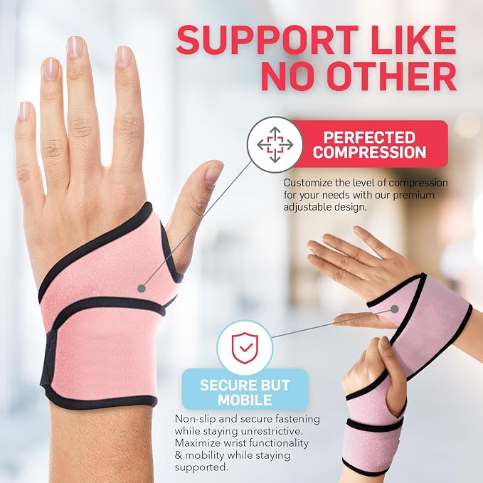 Dr. Arthritis Essentials Wrist Brace for Carpal Tunnel, Arthritis & Tendonitis Pain Relief – Adjustable Wrist Support for Night & Day, Wrist Splint for Sprains, Injury Recovery & Weak Wrists, Left or Right Hand, 2 Pack