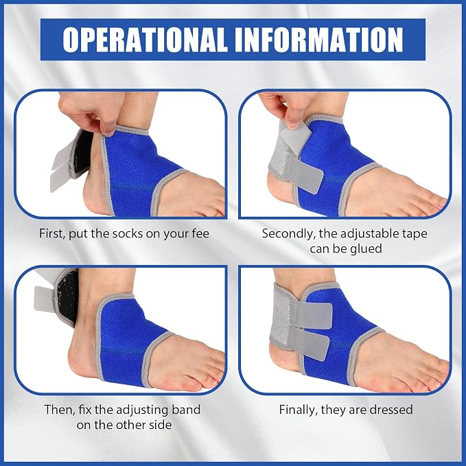 Tarpop 2 Pairs Kids Ankle Brace Set Foot Support Stabilizer Wraps Protector Guard Knitted Ankle Sleeve Sock Support Compression Socks for Injury Prevention (S, Blue)