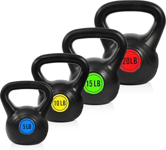 HULKFIT Kettlebell Sets Wide Grip or 4-Piece Kettlebells Exercise Fitness Weight Set