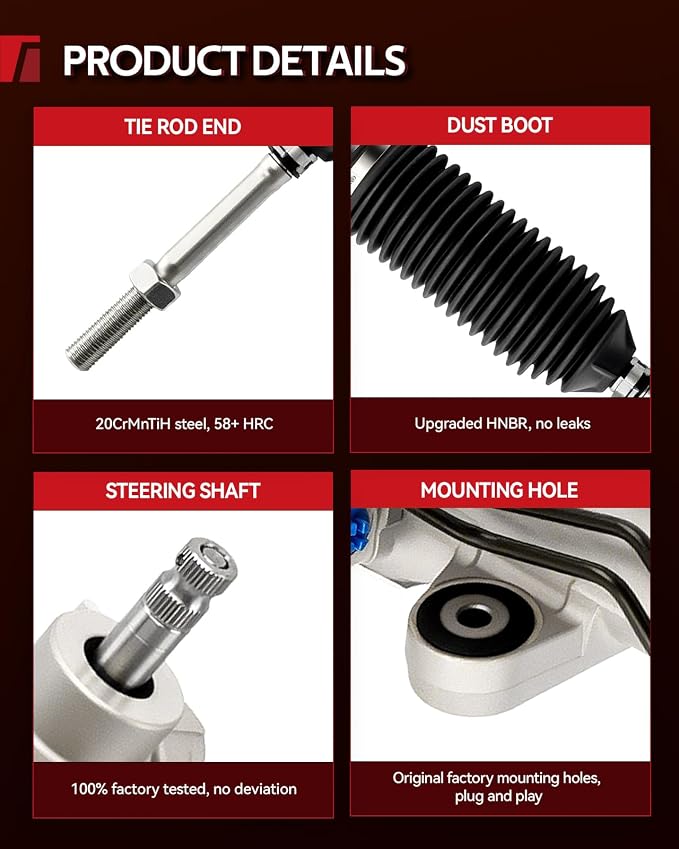 Torchbeam Power Steering Rack & Pinion Assembly Fit for 2003 2004 2005 2006 2007 2008 Pilot, Hydraulic System Steering, Replaces OEM 26-2719