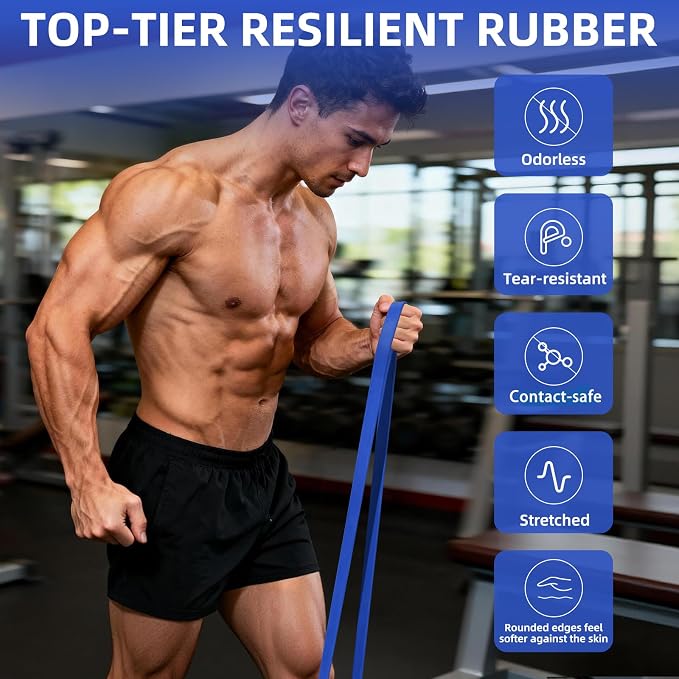 Resistance Band Set, 81.9 Inch Circumference Pull Up Assist Bands with Storage Bag, Camouflage Workout Bands for Powerlifting, Stretching, WOD & Strength Training, Unisex Fitness