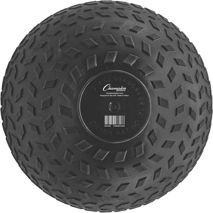 Champion Sports Rhino Fitness Slam Ball – Sand-Filled, Bounce-Resistant Ball for Strength & Conditioning, 6–50 lb