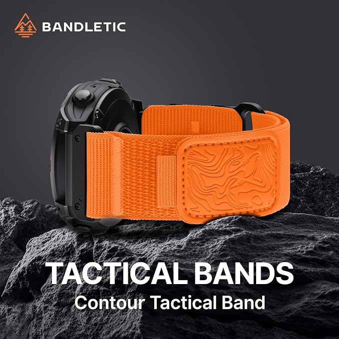 Bandletic 22mm Quick Fit Compatible with Garmin Instinct 3 2 Watch Band | CSPE Rib Bonds Buckle,Durable,Adjustable for Fenix 8 E 47mm/7 6 Pro/5 Plus/Forerunner 965/955/945/Approach S70/S62/S60/Epix