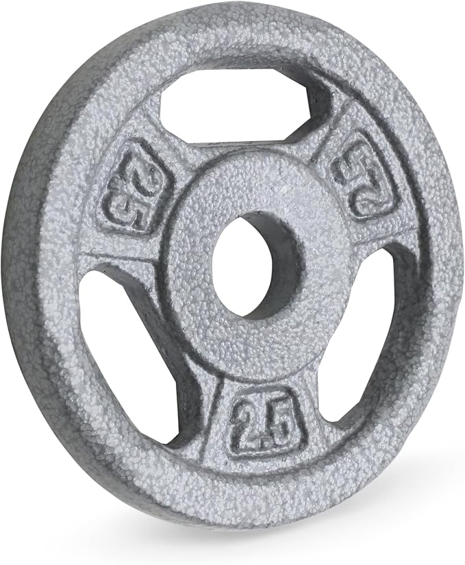 Marcy Classic 1" Cast Iron Standard Grip Plates for Strength Training and Weightlifting