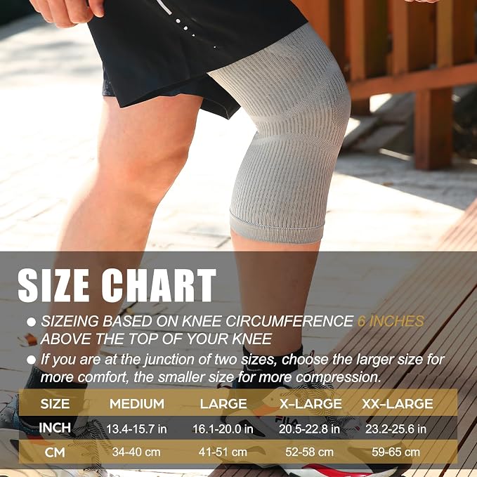 NEENCA Ultra-thin Knee Sleeve for Knee Pain, Lightest Knee Compression Sleeve with Graphene Ions Infused Fabric for Pain Relief, Swelling, Arthritis, Poor Circulation, Running, Sport