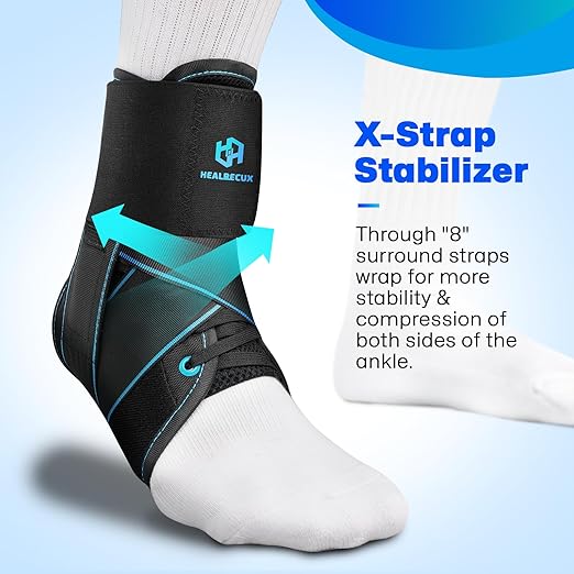 Lace Up Ankle Brace for Women Men, Ankle Support for Sprained Ankle, Plantar Fasciitis Brace Ankles Stabilizer Wrap for Basketball, Volleyball, Sports, Injury Recovery, XS