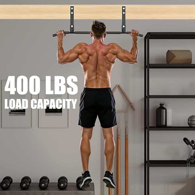 Pull Up Bar, 42"Wide-Grip PullUp Bar Upgrade，Pull Up Bar Suitable for Wooden Beams and Concrete Beams Efficiently Targets More Muscle Groups，Pullup Bar Anti-Slip Grip Treatment，Easy Installation