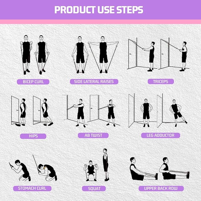 VEICK 10-150LBS Resistance Bands with Handles, Ankle Straps, Door Anchor | Accredited Lab Certified, 100% Natural Latex, Versatile for Yoga, Pilates, Strength, Home Gym