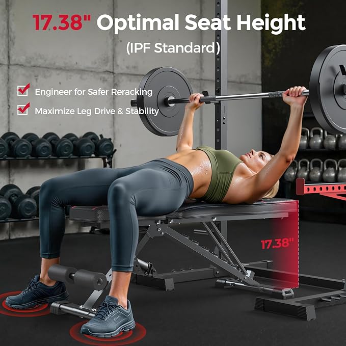 FLYBIRD WB2 Weight Bench, Utility Adjustable Weight Bench for Full Body Workout- Multi-Purpose Foldable Incline Bench (Black)