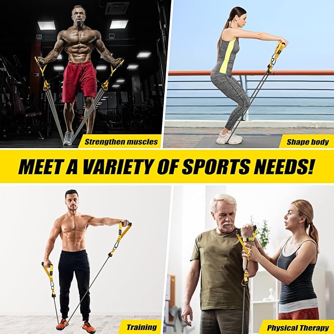 WOQQW Heavy Resistance Bands for Working Out, 350lbs/450lbs Exercise Bands with Handles, Workout Bands Set for Men, Fitness Weight Bands for Muscle Strength Training,Stretching,Slim,Home Gym Equipment