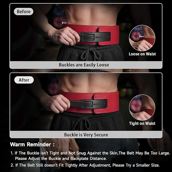 MANUEKLEAR 10mm Thick & 4inch Wide Weight Lifting Belt Lever, Lever Belt Weightlifting for Men and Women, Powerlifting Lever Gym Belt for Squat Deadlift Workout