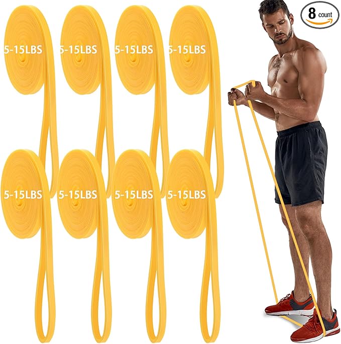 Foilswirl 8 Pcs Resistance Bands for Working Out | Pull Up Assistance Bands, Fitness, Full-body Training, Physical Therapy and Stretch Workout for Men, Women, Home, Outdoor