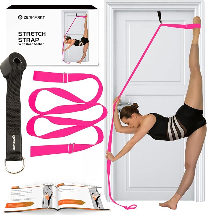Stretching Strap with Door Anchor for Splits and Flexibility Training | Improve Leg Flexibility at Home, Ideal for Ballet, Dance, Cheerleading, Yoga, Pole Dance and Gymnastics