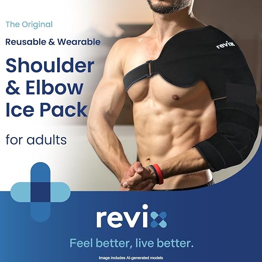 REVIX Arm Ice Pack Wrap for Pitcher & Athelete, Shoulder and Elbow Ice Pack | Reusable Cold Therapy Wrap for Baseball Pitcher Arm Recovery, Adjustable Compression Sleeve for Post-Workout Relief, XL
