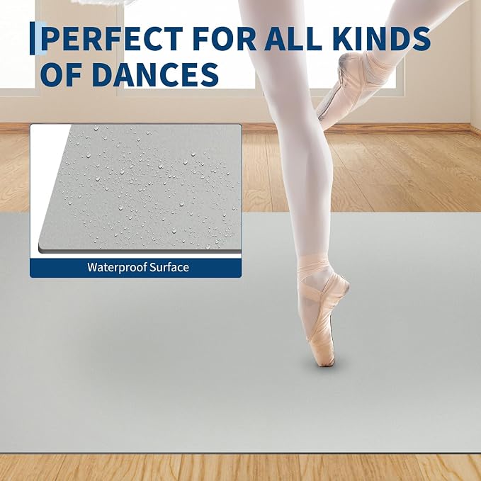 6 x 4 ft Dance Floor,Portable Dance Floor Mat,PVC Non-Slip Exercise Flooring for Ballet Jazz & Pop for Home and Gym