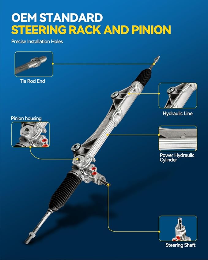 PHILTOP Power Steering Rack and Pinion Assembly for 2009-2010 F-150/Expedition, 2008-2010 Navigator, Hydraulic Power Steering Replaces OEM 22-2039