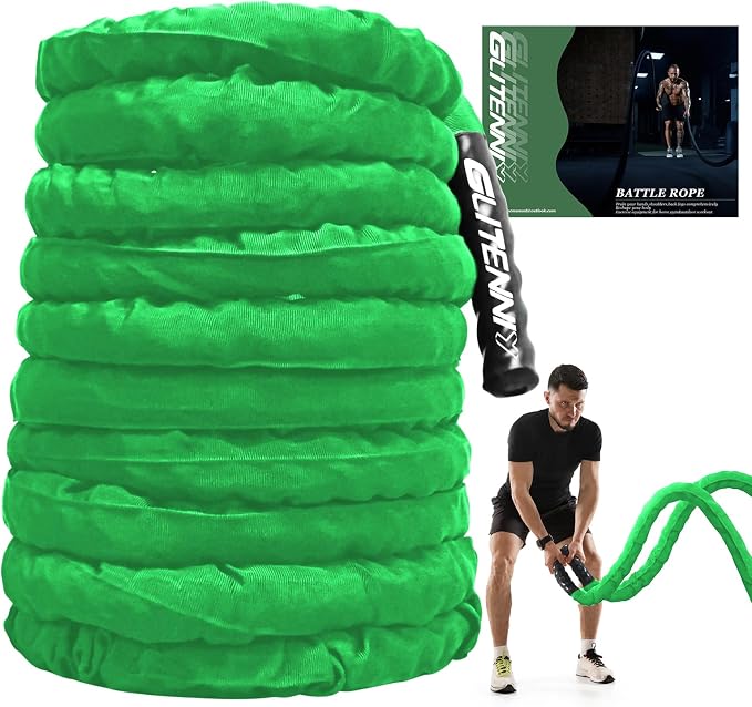 Battle Ropes Green Workout Rope 1.5inch Battle Ropes for Home Gym 30ft Exercise Ropes for Working Out Heavy Ropes for Exercise Training Weighted Rope Weighted Workout Rope Battle Rope