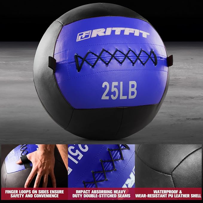 RitFit Soft Medicine Ball for Strength and Conditioning Workouts | Wall Ball Soft Shell for Strength & Conditioning, Cross Training