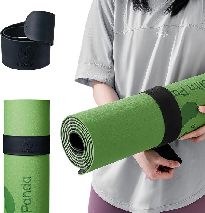Yoga Mat Strap Slap Band, One Snap Keeps Mats Tightly Rolled, Heavy-Duty Clasp Fits Most Size Mats(24" L X 2" W)