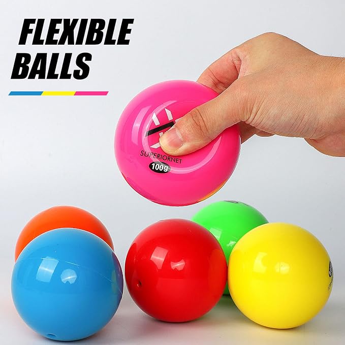 6 Pack Poly Practice Baseballs & Softballs, Various Weighted Balls for Throwing, Hitting and Pitching