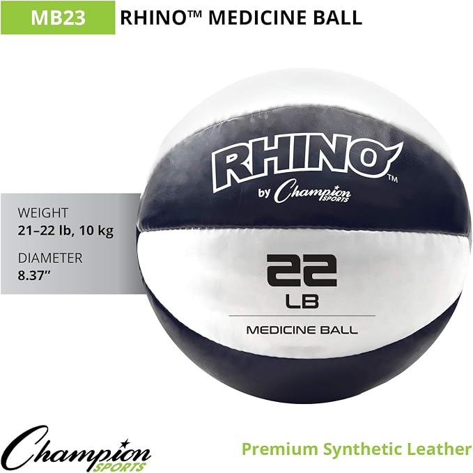 Champion Sports Leather Medicine Balls – Durable Weighted Balls for Strength, Core & Conditioning Training