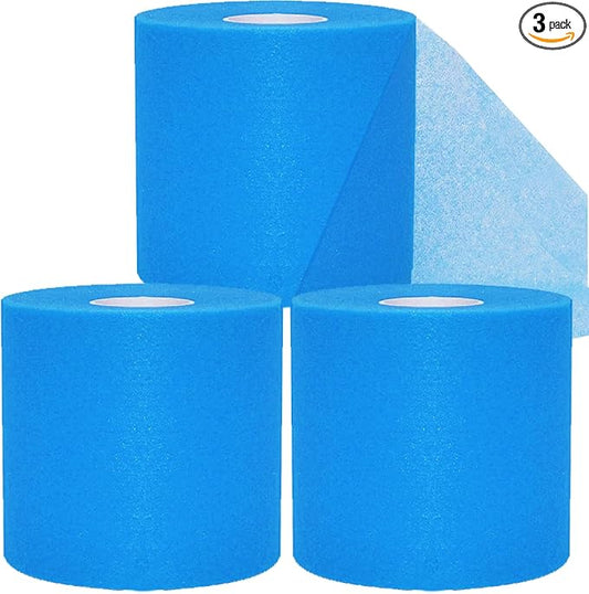ADMITRY Pre Wrap Tape Athletic,3 Rolls X 22 Yards Blue Prewrap | Headbands for Hair,Foam Underwrap Sports Wrap