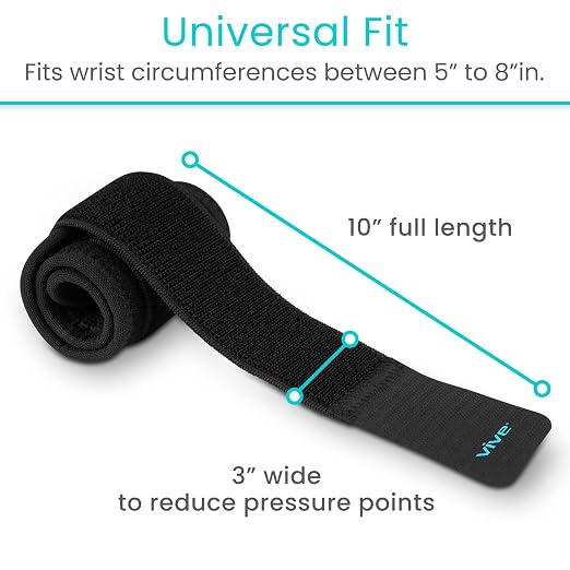 Vive Wrist Support Wrap (2 Pack) - Band for Tennis, Working Out, Golf | Sports - Adjustable Compression Strap for Tendonitis, Carpal Tunnel & Arthritis - Men & Women Protector Guards