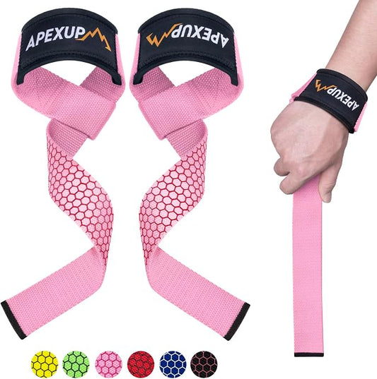 Weight Lifting Straps for Weightlifting, Lifting Wrist Straps Gym, Deadlift Strap, Anti Slip Silicone Weightlifting Strap Men Women Powerlifting, Strength Training