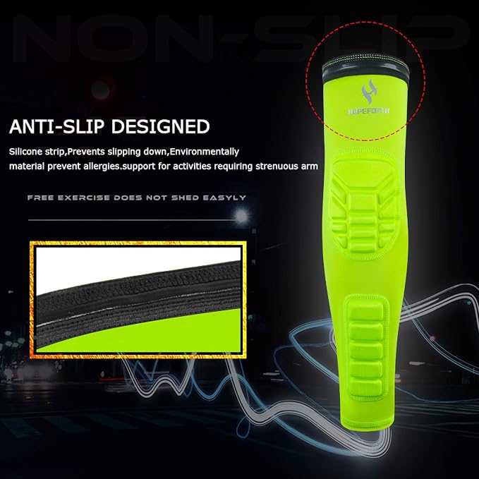 2PCS Padded Elbow Forearm Sleeves Compression Arm Protective Support