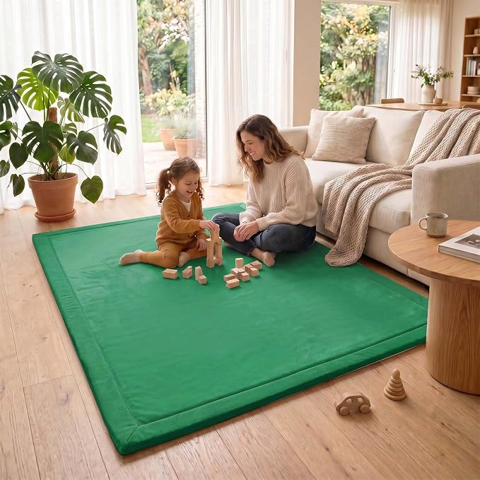 1.3" Thick Baby Play Mat for Floor,39x59 Memory Foam Tummy Time Mat | Ultra Soft Playmat for Baby,Tummy Time Foam Mats,Cushioned for Infant,Kids and Toddler Crawling,Easy Care