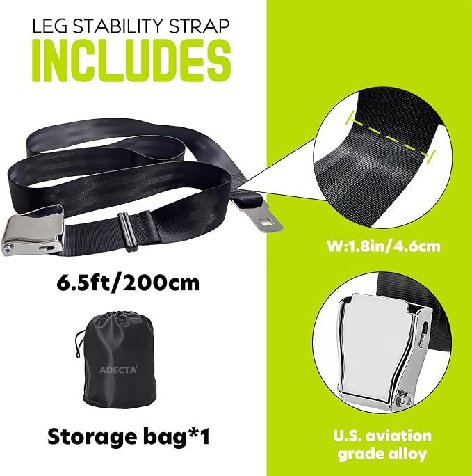 Nordic Hamstring Curl Strap, 6.5FT / 5.6FT Gym Seatbelt and Exercise Straps for Hamstring Stretch Strap & Mobilization Belt,Home Gym Women Men, Lifting Seatbelt Gym