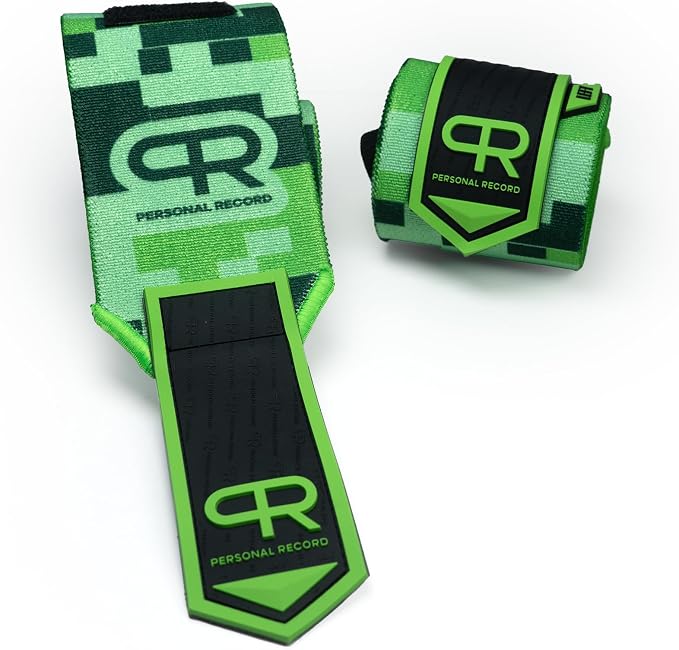PR Personal Record Heavy Duty Premium Wrist Wraps, More Elasticity, Reinforced Stitching, Extra Wide Strap, Strong Thumb Loop, Larry Wheels Weightlifting Wraps