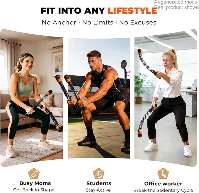 Upgraded Ropeless Battle Ropes, Weighted Cordless Workout Equipment for Home Gym, Portable Full Body HIIT Cardio & Arm Strength Training, Low-Impact Fitness Exercise Heavy Gear for Men & Women