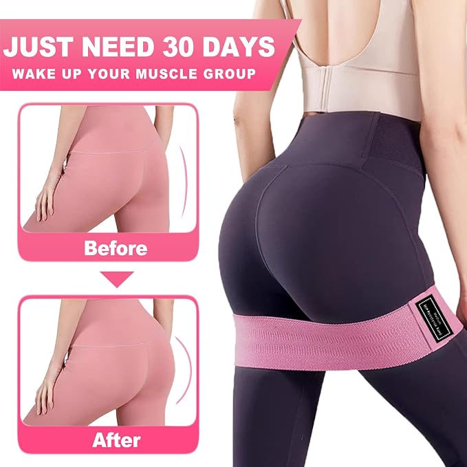 DICYWUDI Fabric Resistance Bands for Working Out, 6Pack Non-Slip Exercise Bands for Women and Men, Fabric Booty Bands for Home, Fitness, Pilates, Stretching